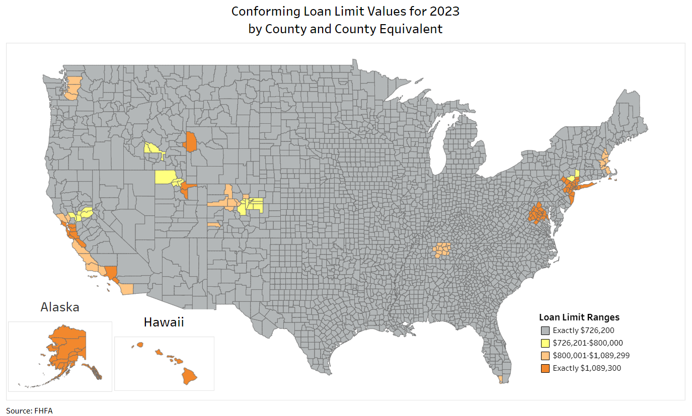 FHFA Loan Limit Map 